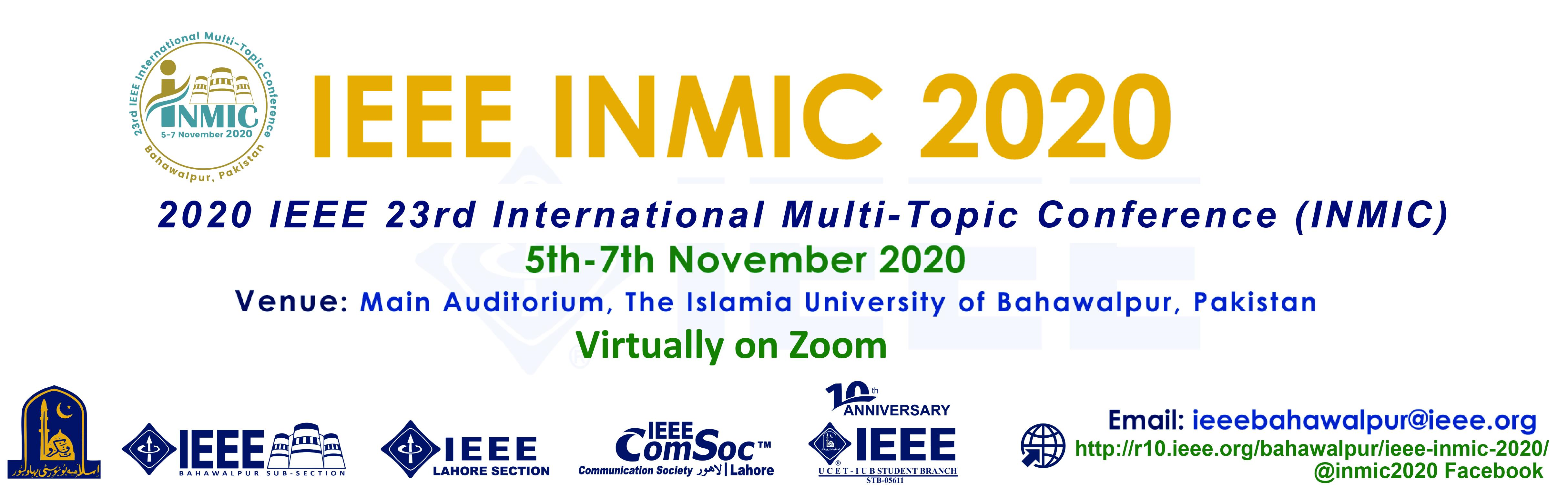 The 2020 IEEE 23rd International Multitopic Conference (INMIC), IUB