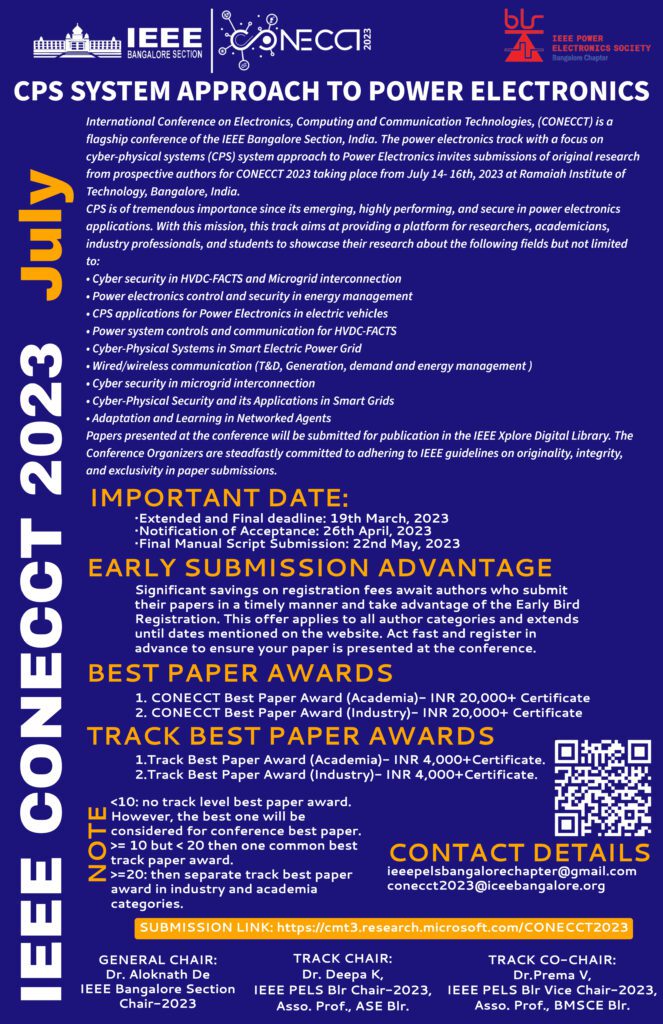 IEEE CONECCT 2023 IEEE PELS Bangalore